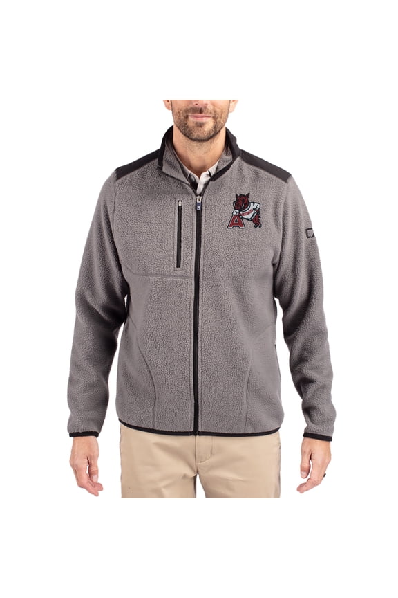 Men's Cutter & Buck Gray Arkansas Razorbacks Cascade Eco Fleece Full-Zip Jacket