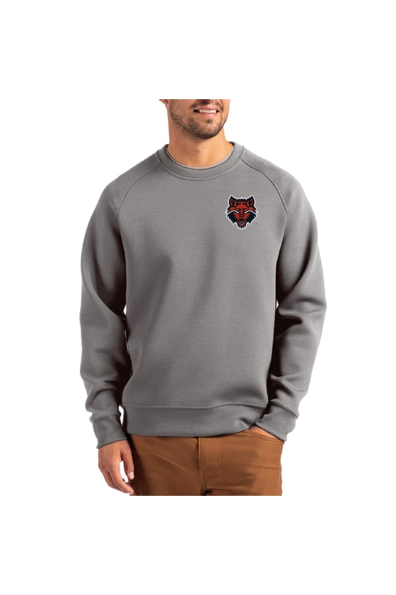 Men's Cutter & Buck Gray Arkansas State Red Wolves Roam Recycled Pullover