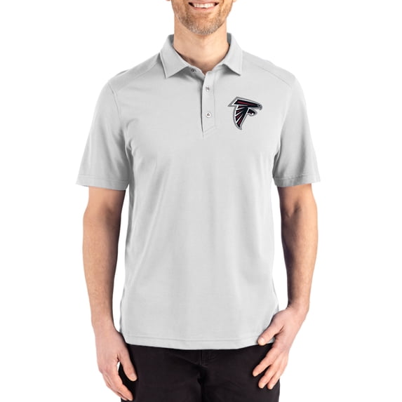 Men's Cutter & Buck Gray Atlanta Falcons Big & Tall Advantage Refresh Epic Confidence Recycled Tri-Blend Pique Polo