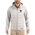 thumbnail image 1 of Men's Cutter & Buck Gray Auburn Tigers Evoke Hybrid Eco Softshell Recycled Full Zip Hooded Jacket, 1 of 2