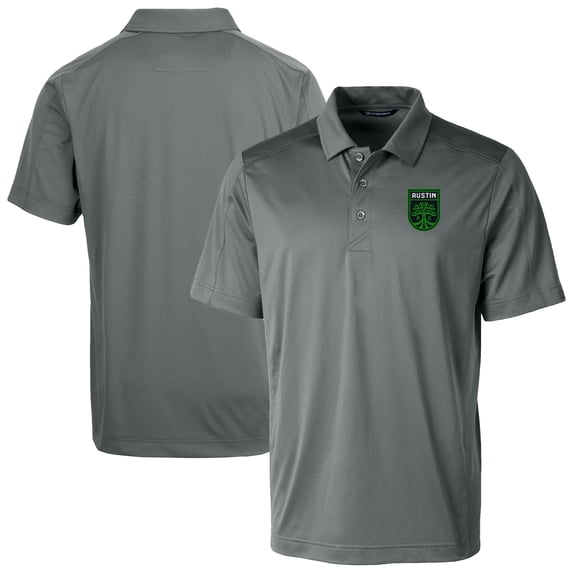 Men's-Cutter & Buck Gray Austin FC Prospect Eco Textured Stretch Recycled Polo