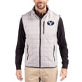 thumbnail image 1 of Men's-Cutter & Buck  Gray BYU Cougars Rainier Eco Insulated PrimaLoft Full-Zip Puffer Vest, 1 of 2