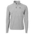 thumbnail image 1 of Men's Cutter & Buck Gray Baltimore Ravens Adapt Eco Knit Hybrid Recycled Quarter-Zip Raglan Jacket, 1 of 1