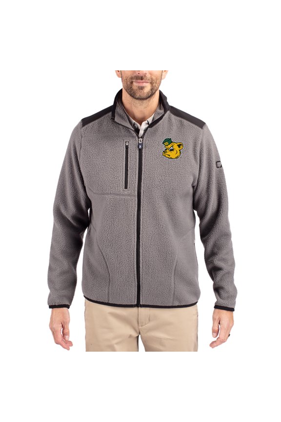 Men's Cutter & Buck Gray Baylor Bears Cascade Eco Fleece Full-Zip Jacket