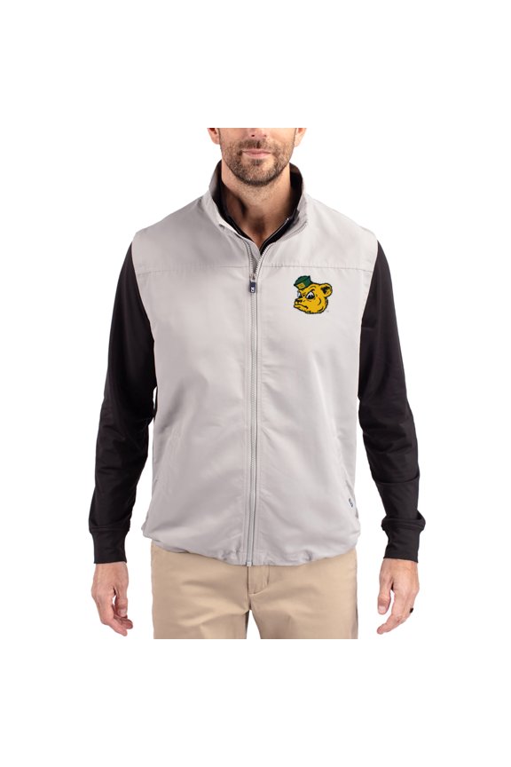 Men's Cutter & Buck Gray Baylor Bears Charter Eco Recycled Full-Zip Vest