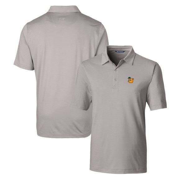 Men's Cutter & Buck Gray Baylor Bears Forge Pencil Stripe Stretch Polo