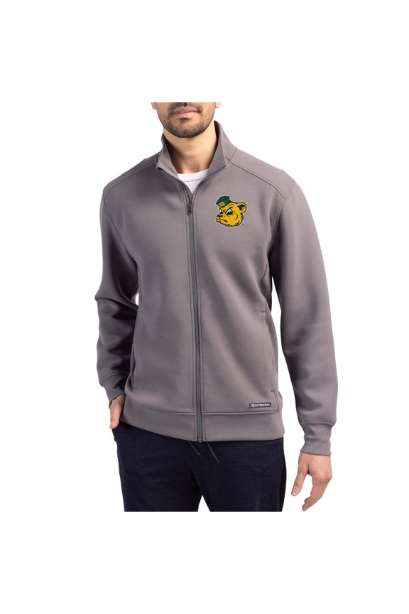 Men's-Cutter & Buck Gray Baylor Bears Roam Eco Recycled Full-Zip Jacket