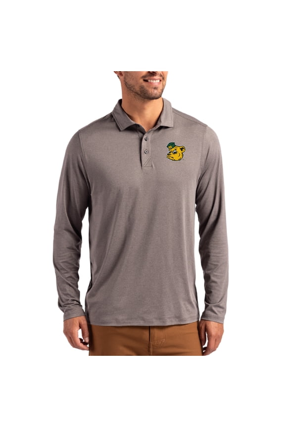 Men's Cutter & Buck  Gray Baylor Bears Vault Coastline Epic Comfort Long-Sleeve Polo