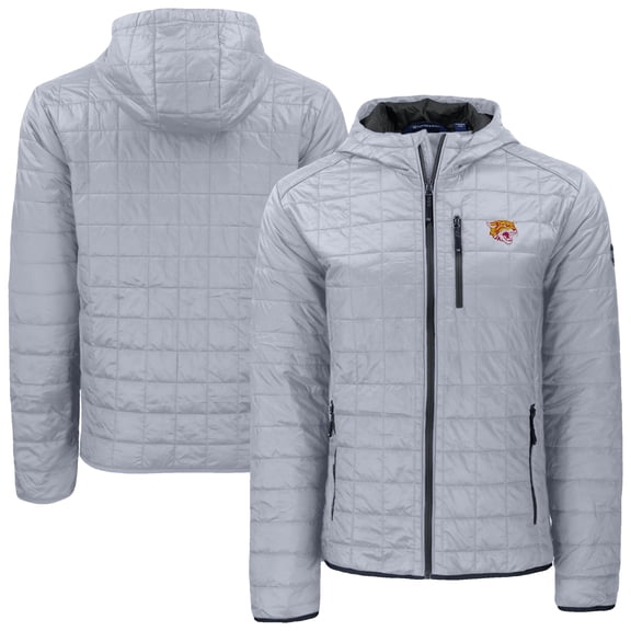 Men's-Cutter & Buck  Gray Bethune-Cookman Wildcats Rainier Eco PrimaLoft Hooded Full-Zip Jacket
