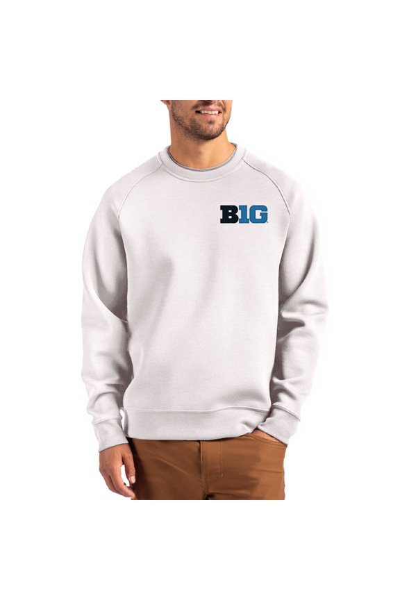 Men's Cutter & Buck Gray Big Ten Gear Roam Recycled Pullover