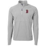 Mens Cutter & Buck Gray Boston Red Sox Adapt Eco Knit Hybrid Recycled Quarter-Zip Pullover Jacket
