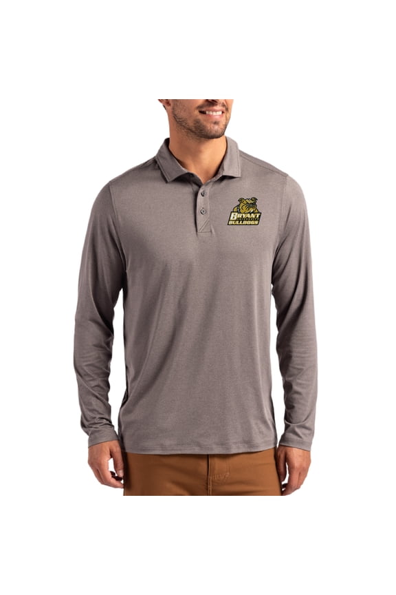 Men's Cutter & Buck Gray Bryant Bulldogs Primary Coastline Epic Comfort Long-Sleeve Polo