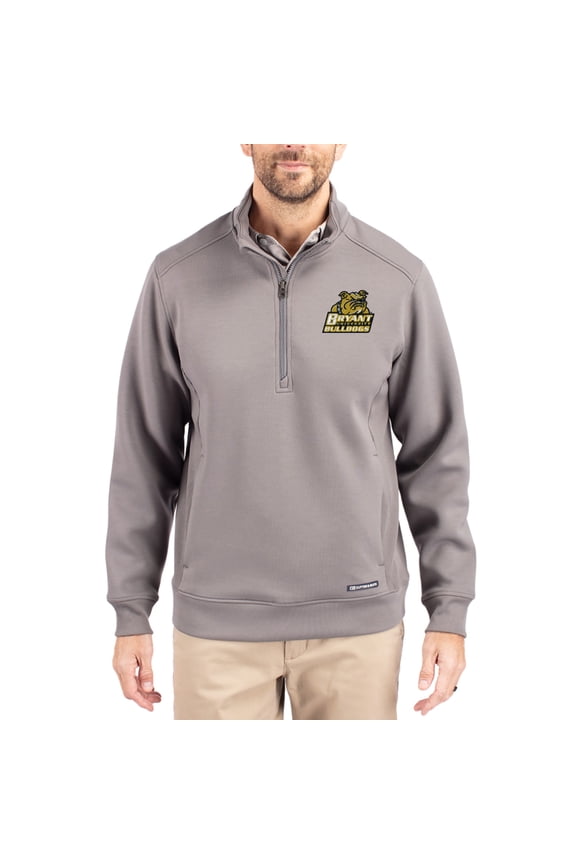 Men's-Cutter & Buck Gray Bryant Bulldogs Roam Eco Recycled Quarter-Zip Pullover
