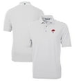 thumbnail image 1 of Men's Cutter & Buck Gray Buffalo Bills Throwback Logo Virtue Eco Pique Stripe Recycled Polo, 1 of 3
