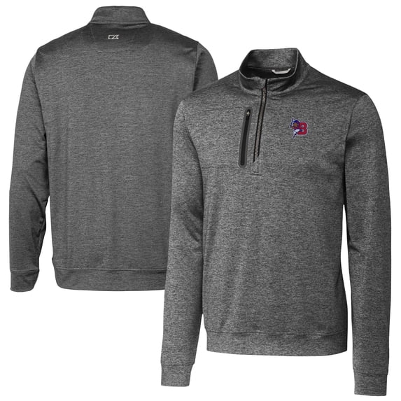 Men's Cutter & Buck Gray Buffalo Bisons Big & Tall Stealth Heathered Quarter-Zip Pullover Top