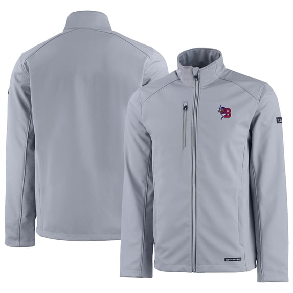 Men's Cutter & Buck Gray Buffalo Bisons Evoke Eco Softshell Recycled Full-Zip Jacket