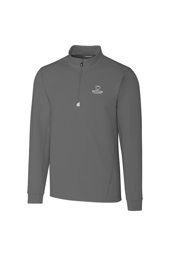 Men's Cutter & Buck Gray Butler Bulldogs Collegiate Big & Tall Traverse Half-Zip Jacket