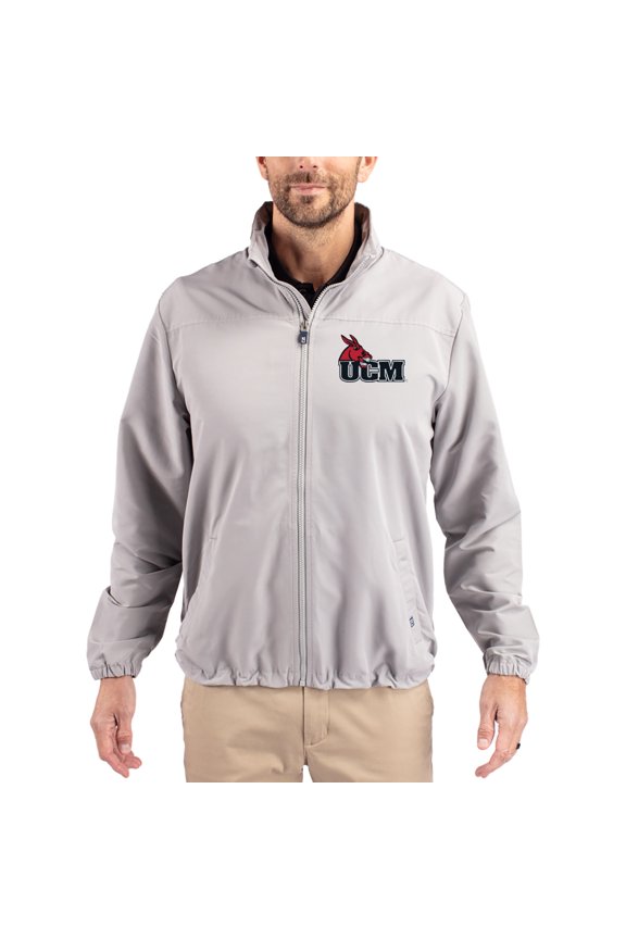 Men's Cutter & Buck Gray Central Missouri Mules Charter Eco Recycled Full-Zip Jacket