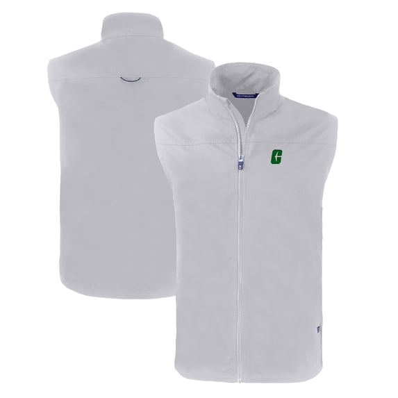 Men's Cutter & Buck Gray Charlotte 49ers Charter Eco Recycled Full-Zip Vest