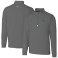 thumbnail image 1 of Men's Cutter & Buck Gray Charlotte Knights Traverse Stretch Quarter-Zip Pullover Top, 1 of 3
