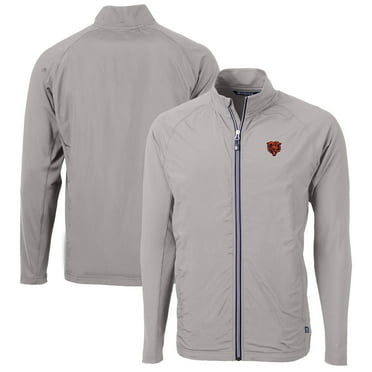 Men's Cutter & Buck Gray Chicago Bears Big & Tall Adapt Eco Knit Hybrid Recycled Full-Zip Jacket