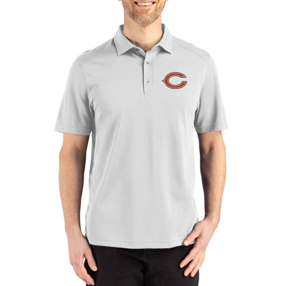 Men's Cutter & Buck Gray Chicago Bears Big & Tall Advantage Refresh Epic Confidence Recycled Tri-Blend Pique Polo