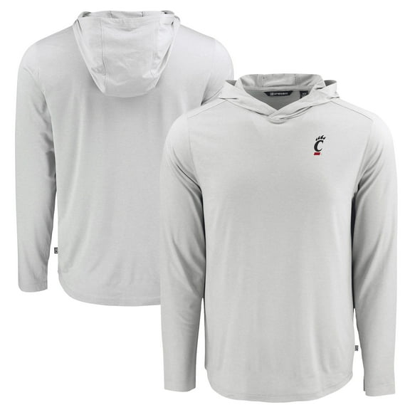 Men's Cutter & Buck Gray Cincinnati Bearcats Coastline Epic Comfort Eco Recycled Long Sleeve Hoodie T-Shirt