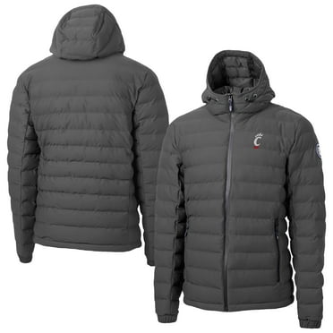 Men's-Cutter & Buck  Gray Cincinnati Bearcats Mission Ridge Eco Insulated Repreve Hooded Full-Zip Puffer Jacket