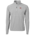 thumbnail image 1 of Men's Cutter & Buck Gray Cincinnati Reds Adapt Eco Knit Hybrid Recycled Quarter-Zip Pullover Jacket, 1 of 1