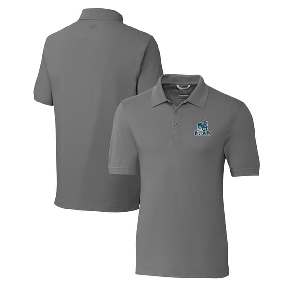 Men's Cutter & Buck Gray Citadel Bulldogs Big & Tall Advantage Tri-Blend Pique DryTec Polo