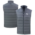 thumbnail image 1 of Men's Cutter & Buck  Gray Cleveland Browns Evoke Hybrid Eco Softshell Recycled Full-Zip Vest, 1 of 3