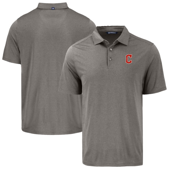 Men's Cutter & Buck Gray Cleveland Guardians Coastline Epic Comfort Eco Recycled Polo