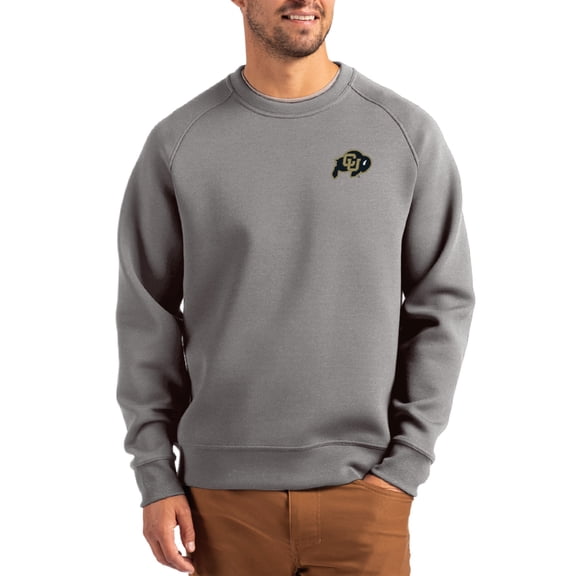 Men's Cutter & Buck Gray Colorado Buffaloes Roam Recycled Pullover