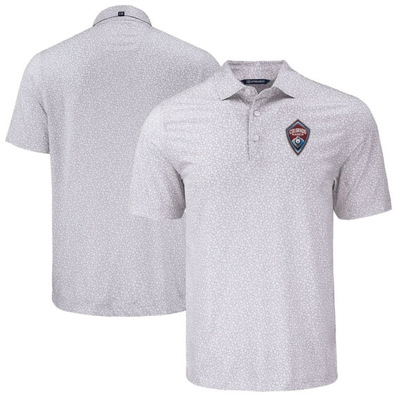 Men's-Cutter & Buck  Gray Colorado Rapids Big & Tall Pike Eco Flora Print Recycled Polo