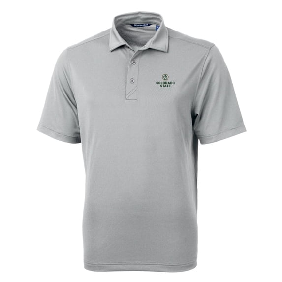 Men's Cutter & Buck Gray Colorado State Rams Big & Tall Virtue Eco Pique Recycled Polo