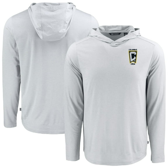 Men's Cutter & Buck Gray Columbus Crew Coastline Epic Comfort Eco Recycled Long Sleeve Hoodie T-Shirt
