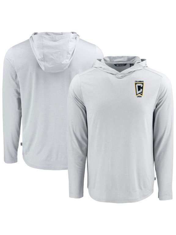 Men's Cutter & Buck Gray Columbus Crew Coastline Epic Comfort Eco Recycled Long Sleeve Hoodie T-Shirt