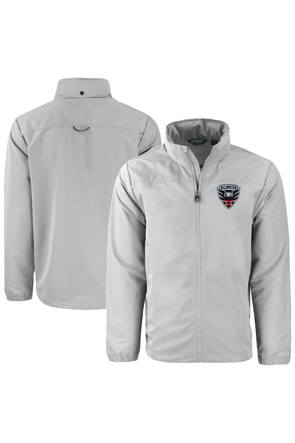 Men's-Cutter & Buck Gray D.C. United Charter Eco Recycled Full-Zip Jacket