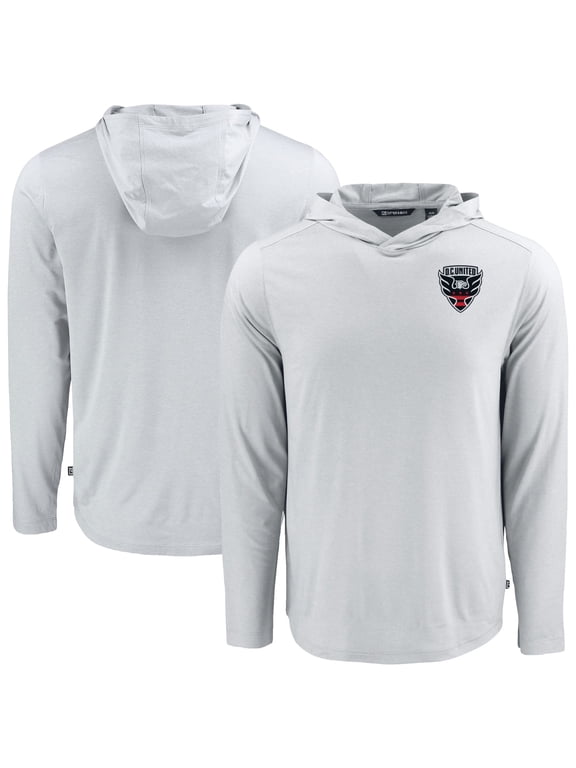 Men's Cutter & Buck Gray D.C. United Coastline Epic Comfort Eco Recycled Long Sleeve Hoodie T-Shirt