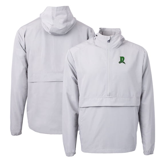 Men's Cutter & Buck Gray Dayton Dragons Charter Eco Recycled Half-Zip Anorak Jacket