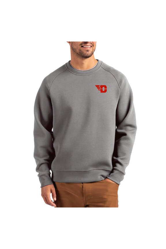 Men's Cutter & Buck Gray Dayton Flyers Roam Recycled Pullover