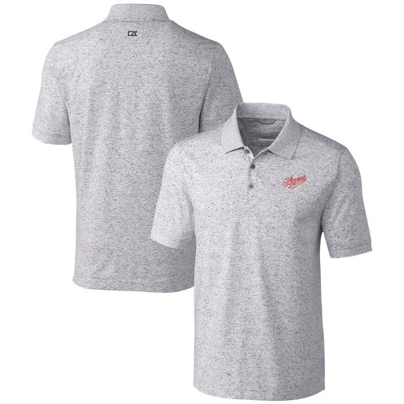 Men's Cutter & Buck Gray Dayton Flyers Vault Advantage Tri-Blend Space Dye Polo