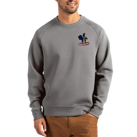 Men's Cutter & Buck Gray Delaware Fightin' Blue Hens Roam Recycled Pullover