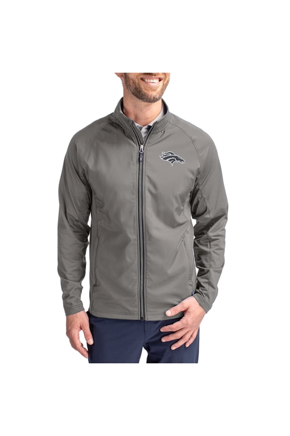 Men's Cutter & Buck Gray Denver Broncos Big & Tall Adapt Eco Hybrid Recycled Full-Zip Jacket