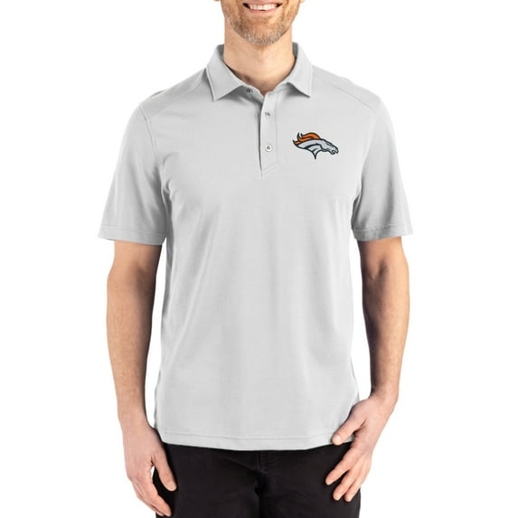 Men's Cutter & Buck Gray Denver Broncos Big & Tall Advantage Refresh Epic Confidence Recycled Tri-Blend Pique Polo