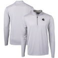 thumbnail image 1 of Men's Cutter & Buck Gray Denver Broncos Big & Tall Virtue Eco Pique Micro Stripe Tri-Blend Quarter-Zip Jacket, 1 of 3