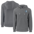 thumbnail image 1 of Men's Cutter & Buck Gray Detroit Lions Throwback Roam Eco Half-Zip Recycled Pullover Hoodie, 1 of 3
