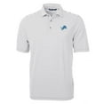 thumbnail image 1 of Men's Cutter & Buck Gray Detroit Lions Virtue Eco Pique Stripe Recycled Polo, 1 of 1