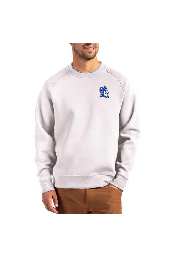 Men's Cutter & Buck Gray Duke Blue Devils Roam Recycled Pullover