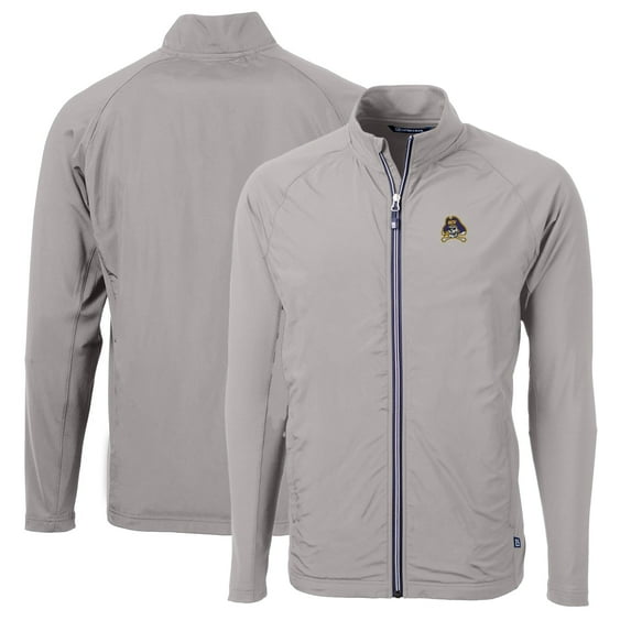 Men's Cutter & Buck Gray ECU Pirates Big & Tall Adapt Eco Knit Hybrid Recycled Full-Zip Jacket